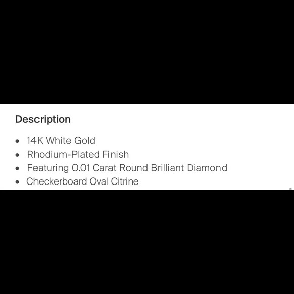 New 14k White Gold Citrine Pendant w/ Round Brilliant Diamond Authentic $295 - Picture 3 of 4